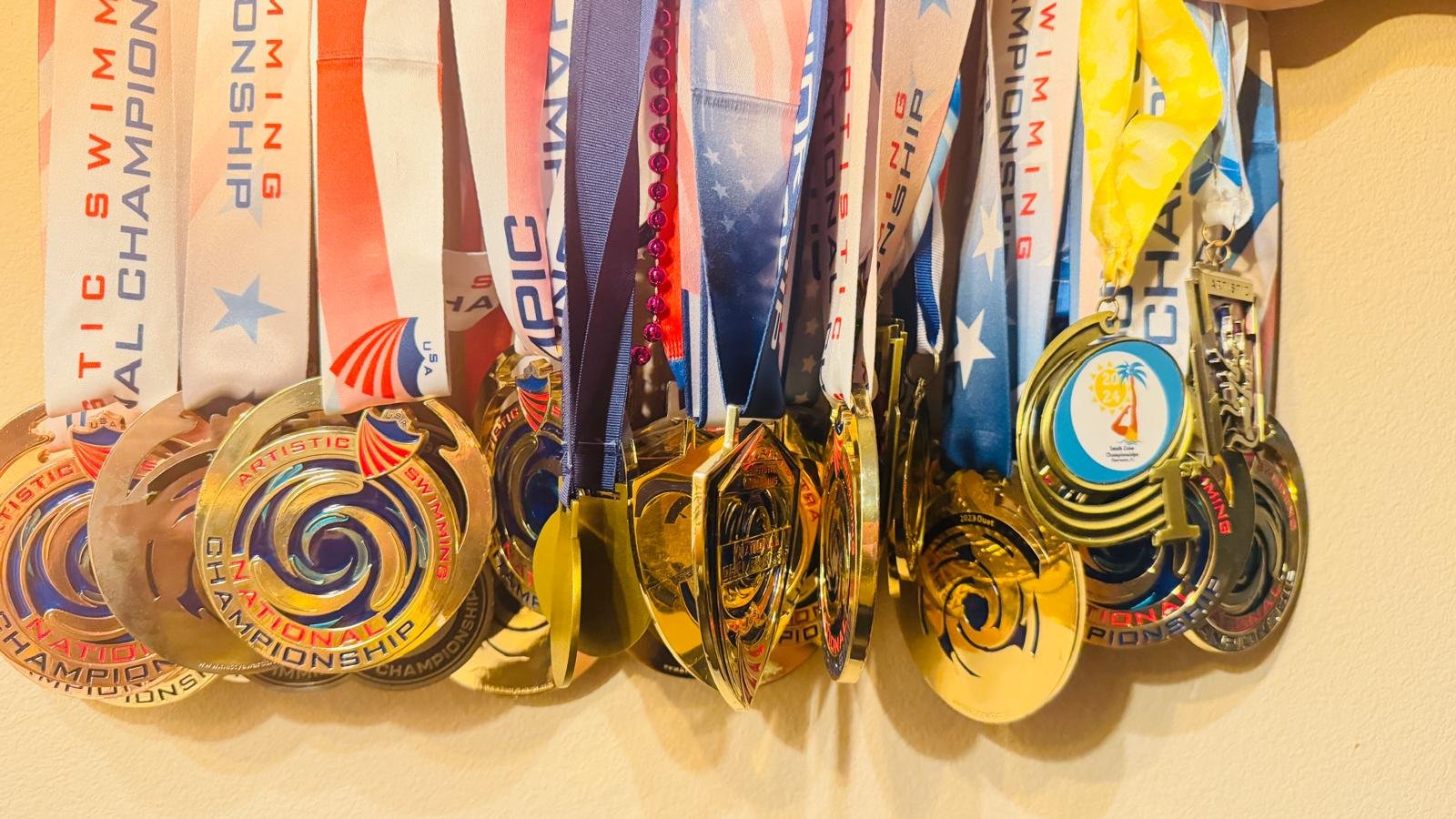 Xavier’s full medal collection from years of training and competition